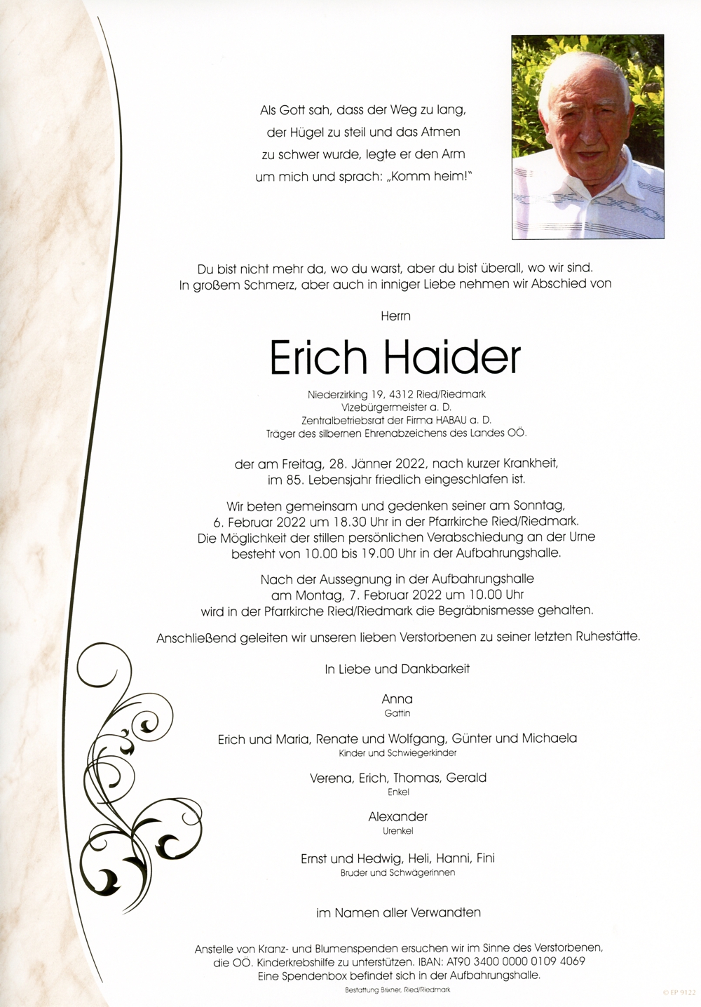 Todesfall Erich Haider – FF Zirking